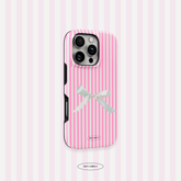 Coquette Pink Striped iPhone Case